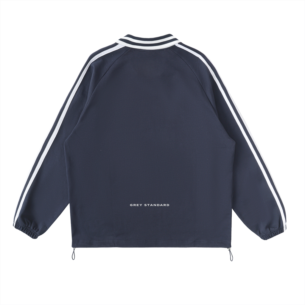 Striped GS Lapel Collar Sweatshirt