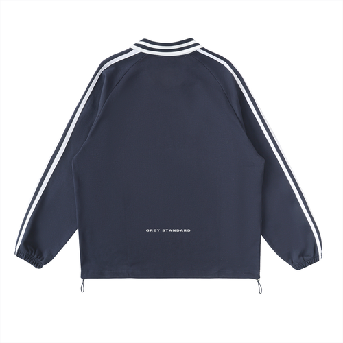 Striped GS Lapel Collar Sweatshirt