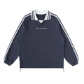 Striped GS Lapel Collar Sweatshirt