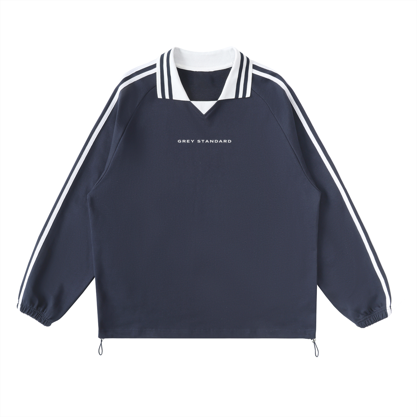 Striped GS Lapel Collar Sweatshirt